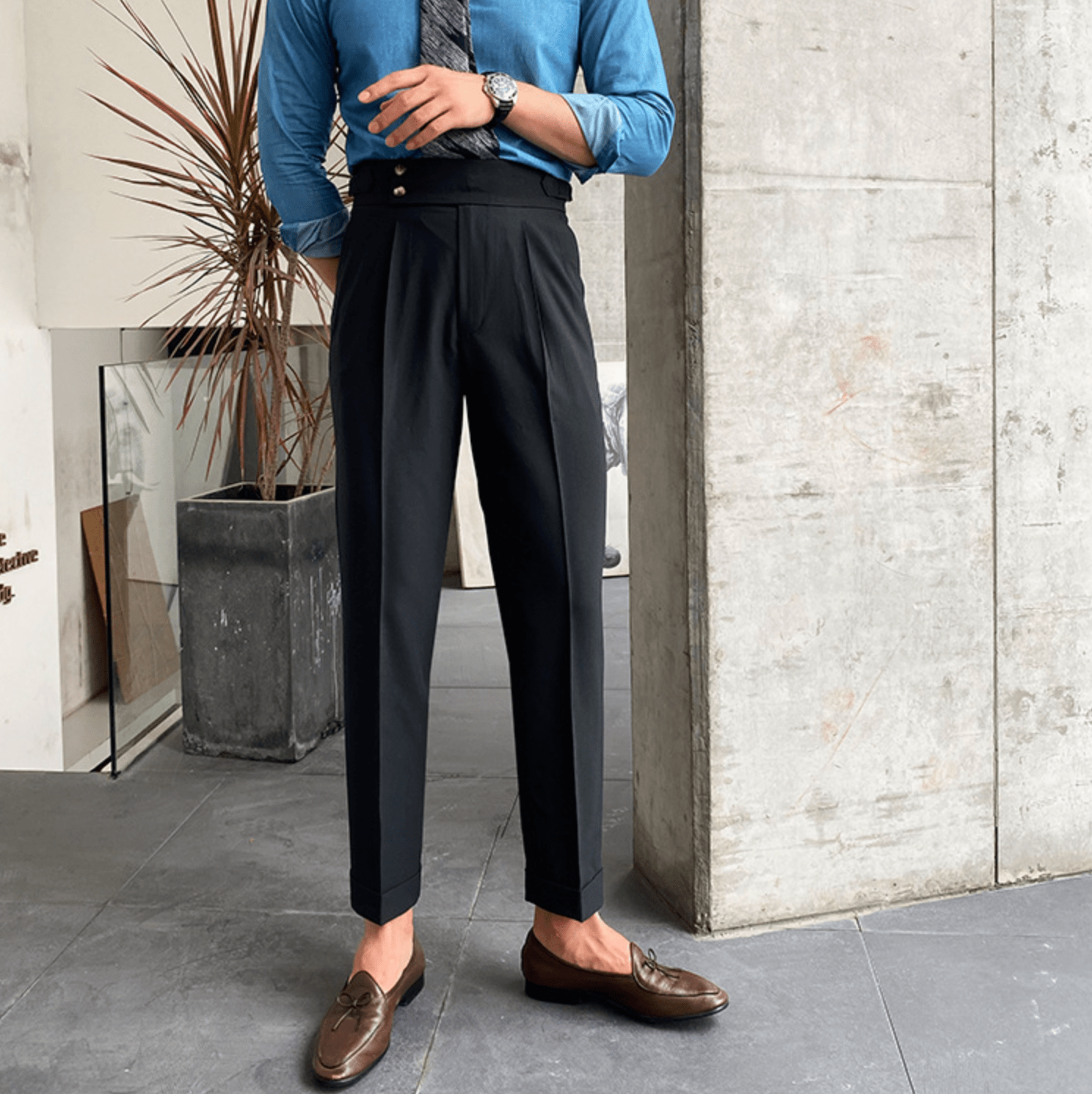 Pantalon Raffiné Élégant Taille Haute