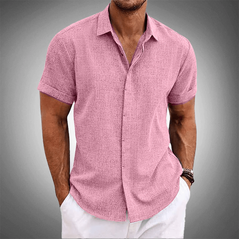 Camisa Manga Curta OLIVER de Linho 100% (LEVE 2 E PAGUE SOMENTE 1 )