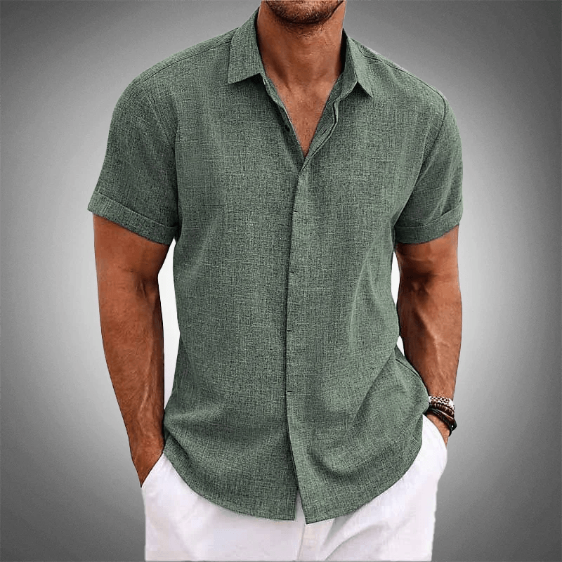 Camisa Manga Curta OLIVER de Linho 100% (LEVE 2 E PAGUE SOMENTE 1 )