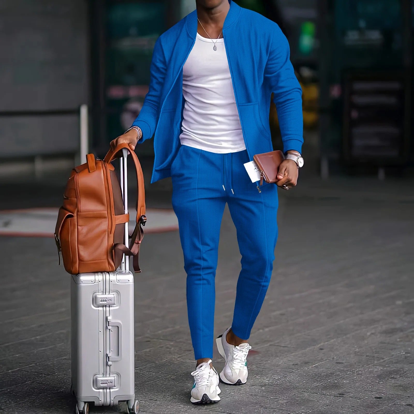 Ensemble 2 Pièces Zippé – Veste + Pantalon Homme