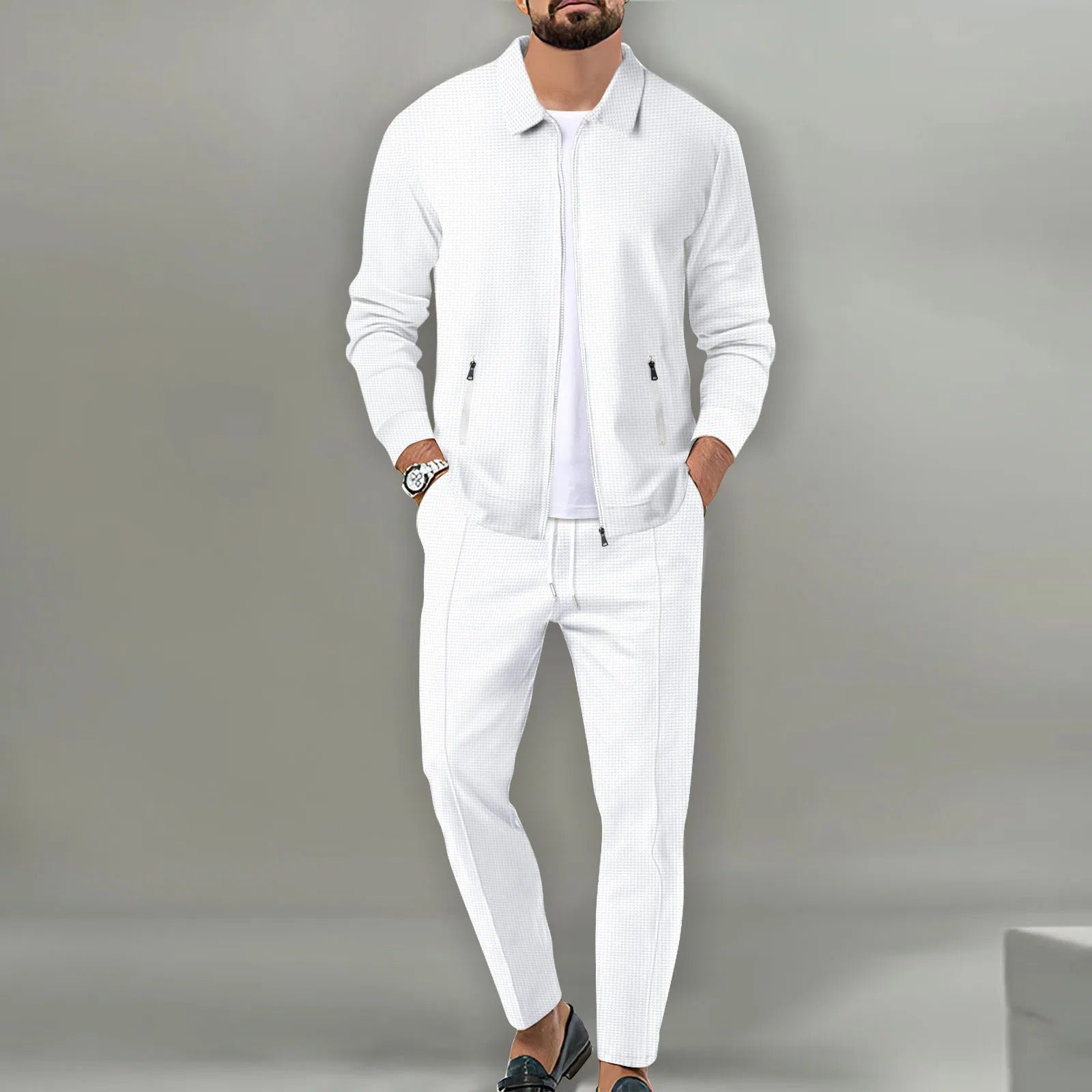 Ensemble 2 Pièces Zippé – Veste + Pantalon Homme