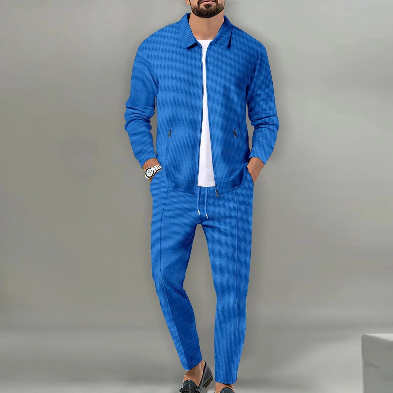 Ensemble 2 Pièces Zippé – Veste + Pantalon Homme