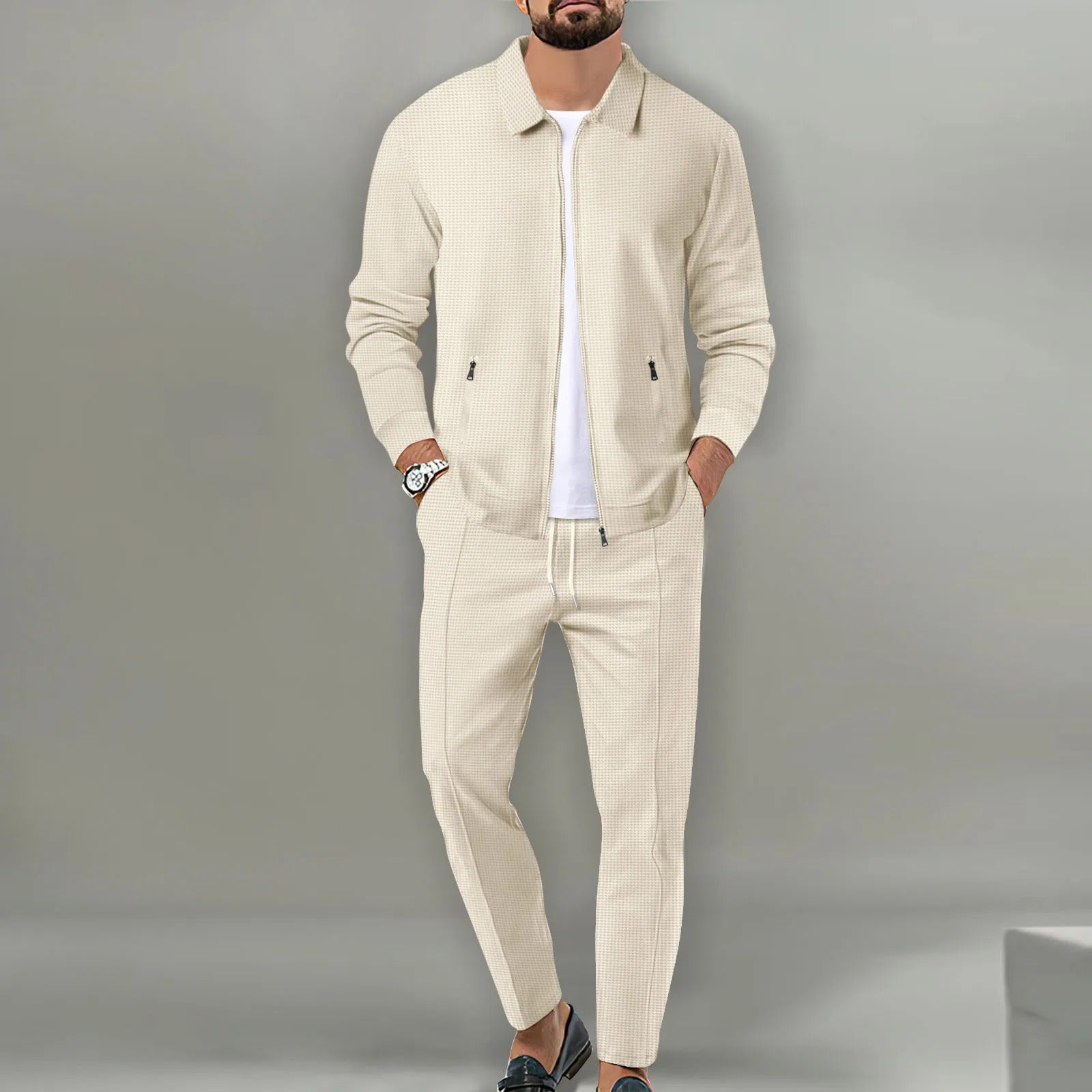 Ensemble 2 Pièces Zippé – Veste + Pantalon Homme
