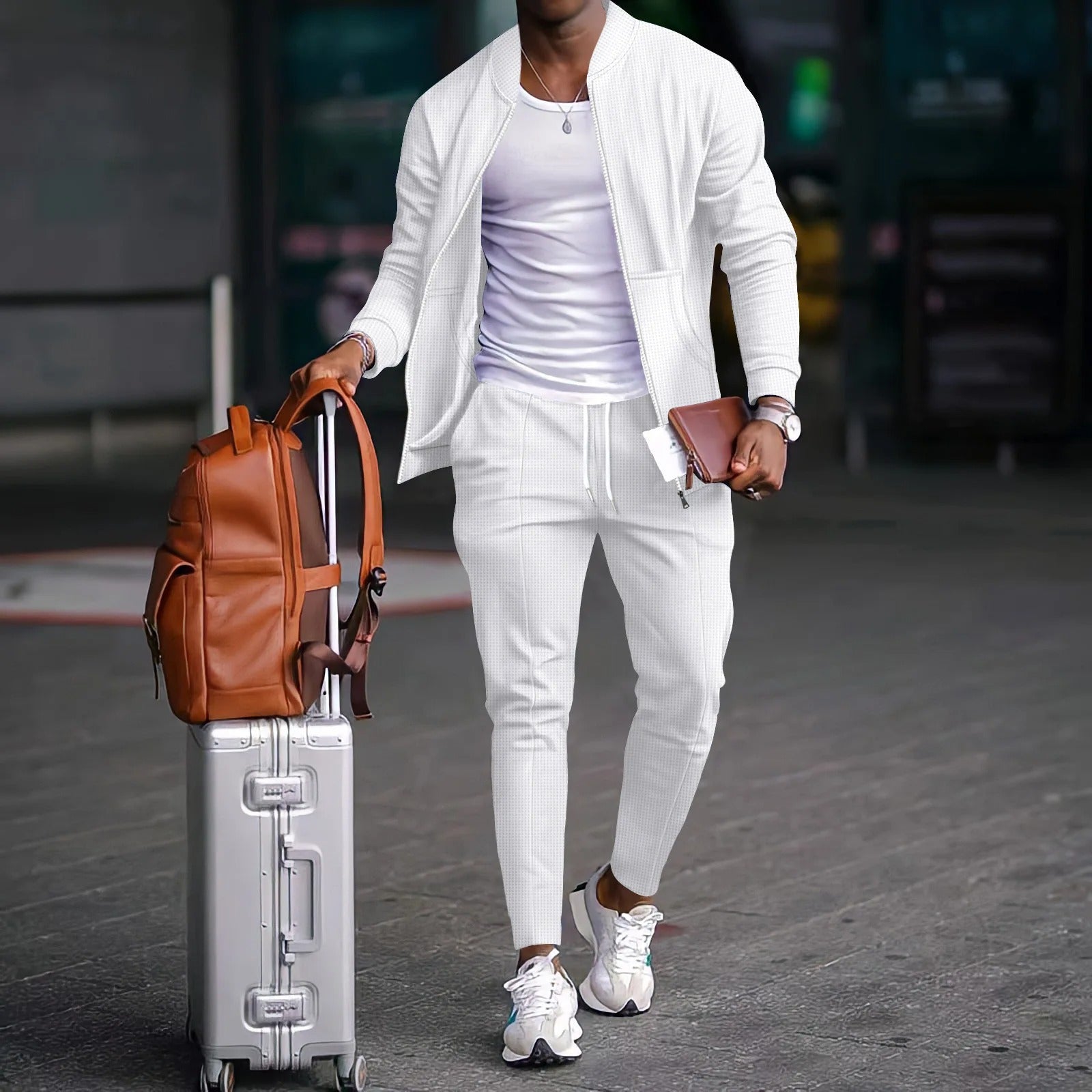 Ensemble 2 Pièces Zippé – Veste + Pantalon Homme