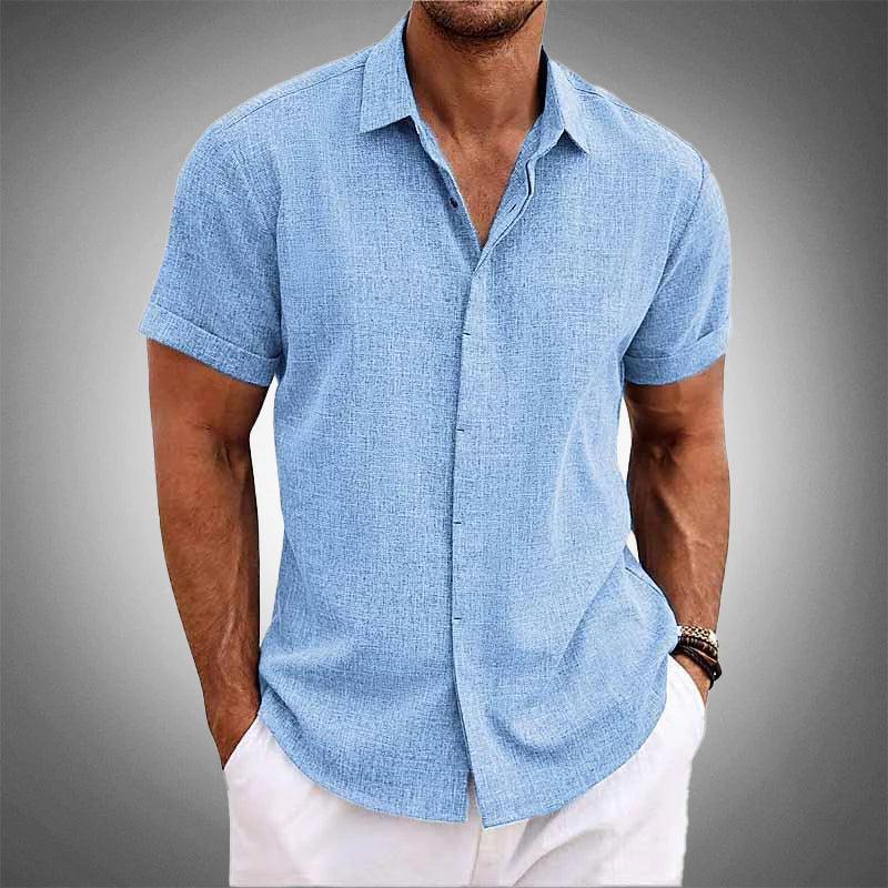Camisa Manga Curta OLIVER de Linho 100% (LEVE 2 E PAGUE SOMENTE 1 )