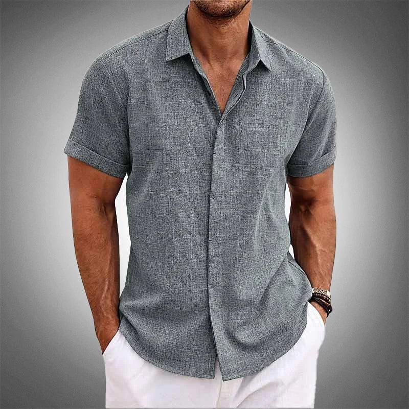 Camisa Manga Curta OLIVER de Linho 100% (LEVE 2 E PAGUE SOMENTE 1 )