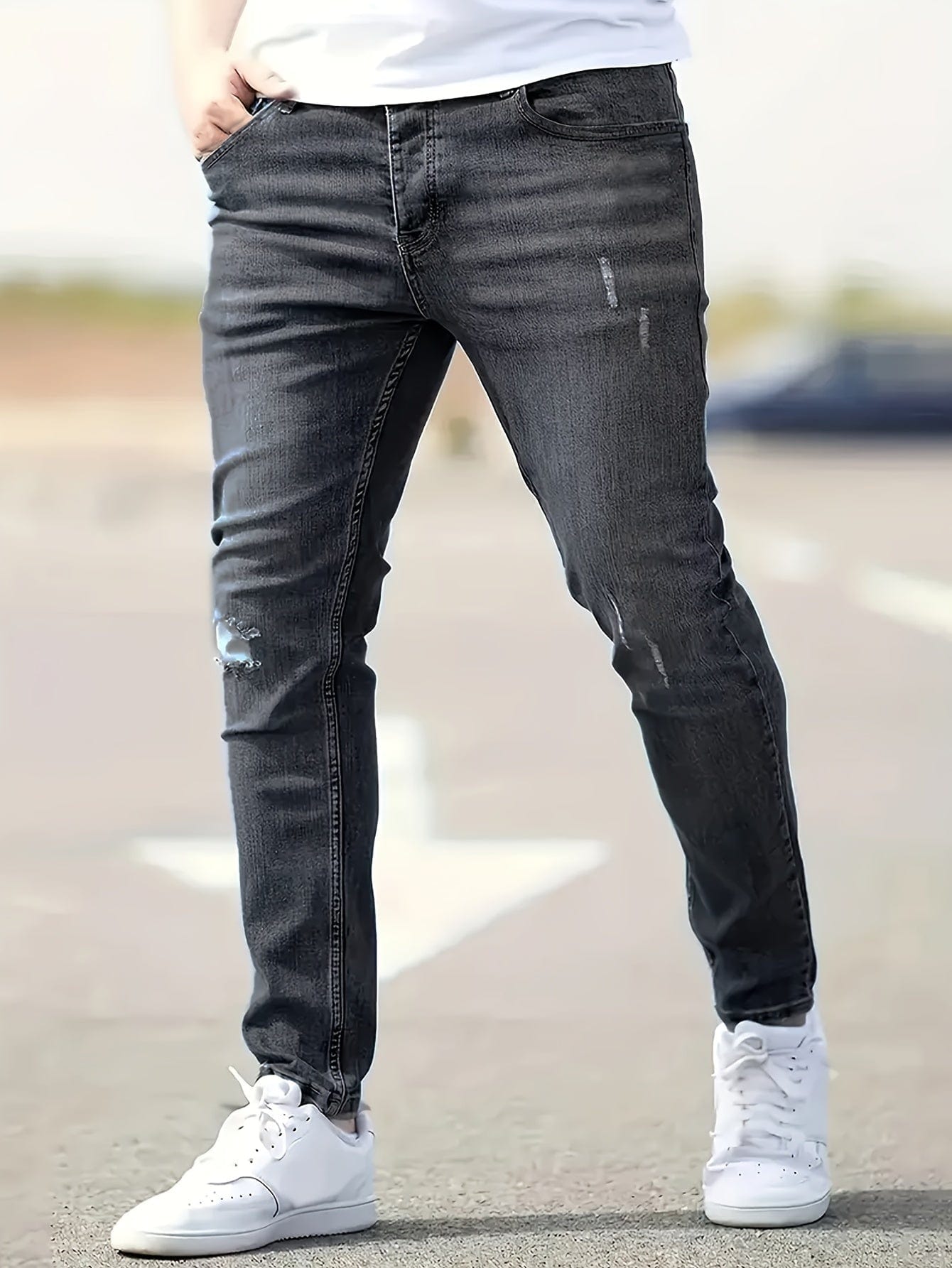 Alex｜Jean slim extensible pour homme - Style déchiré