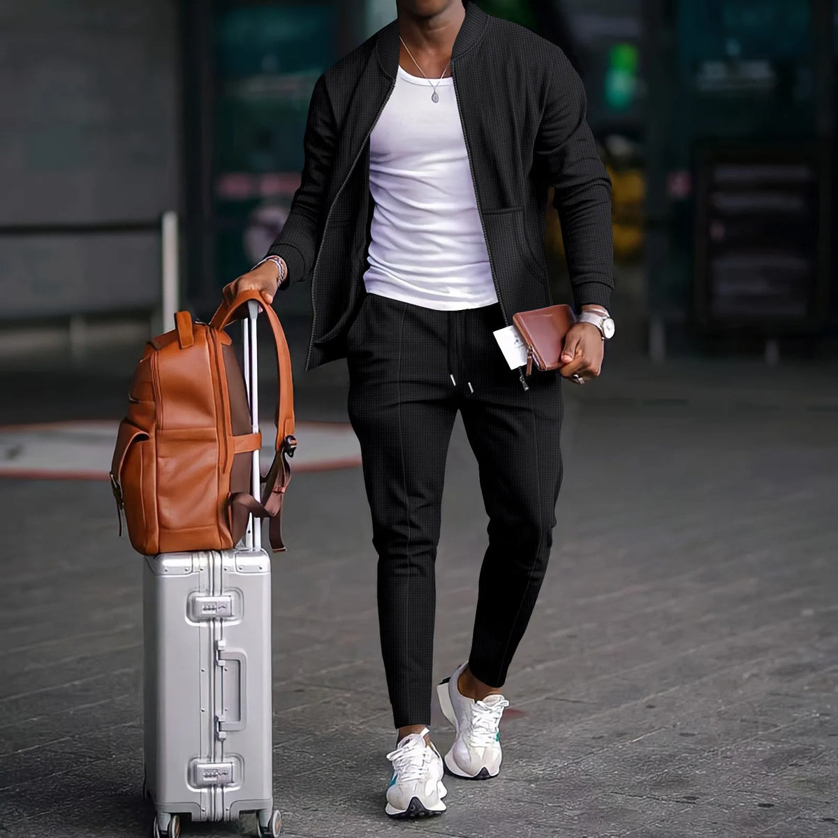 Ensemble 2 Pièces Zippé – Veste + Pantalon Homme