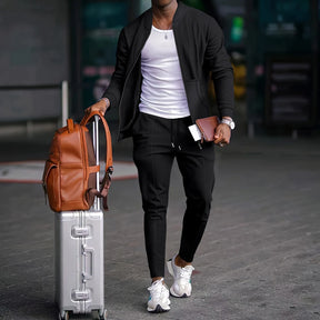 Ensemble 2 Pièces Zippé – Veste + Pantalon Homme
